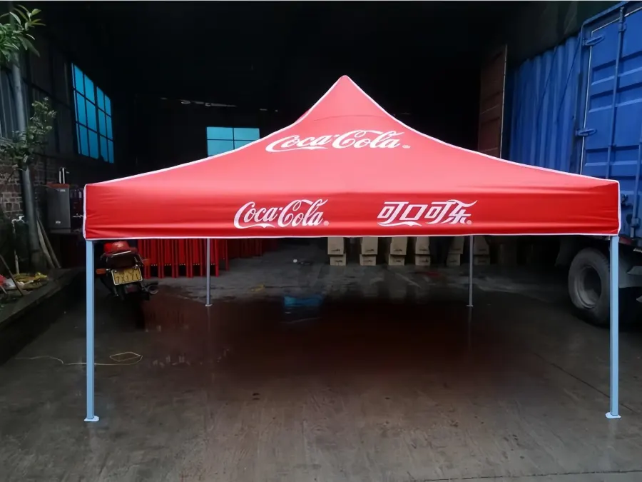 某汽水品牌华中大区批量广告伞与批量广告帐篷的落地实录