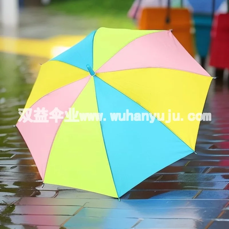 防水套儿童雨伞小学生广告礼品伞印logo卡通彩虹儿童伞幼儿园
