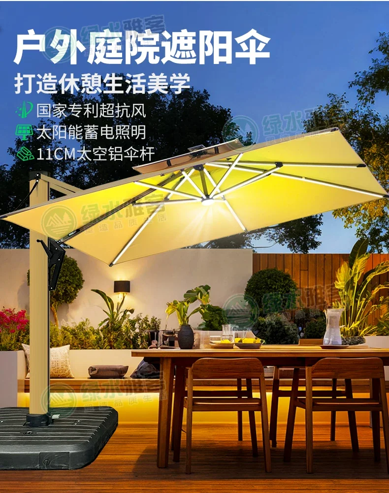 户外遮阳伞庭院伞露台阳台露天摆摊大太阳伞棚别墅花园室外罗马伞细节