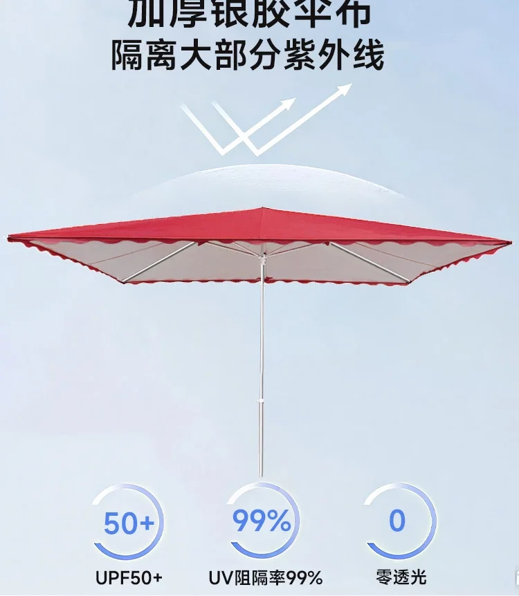 遮阳伞大型户外摆摊专用太阳伞商用做生意加大加厚四方伞晴雨两用细节