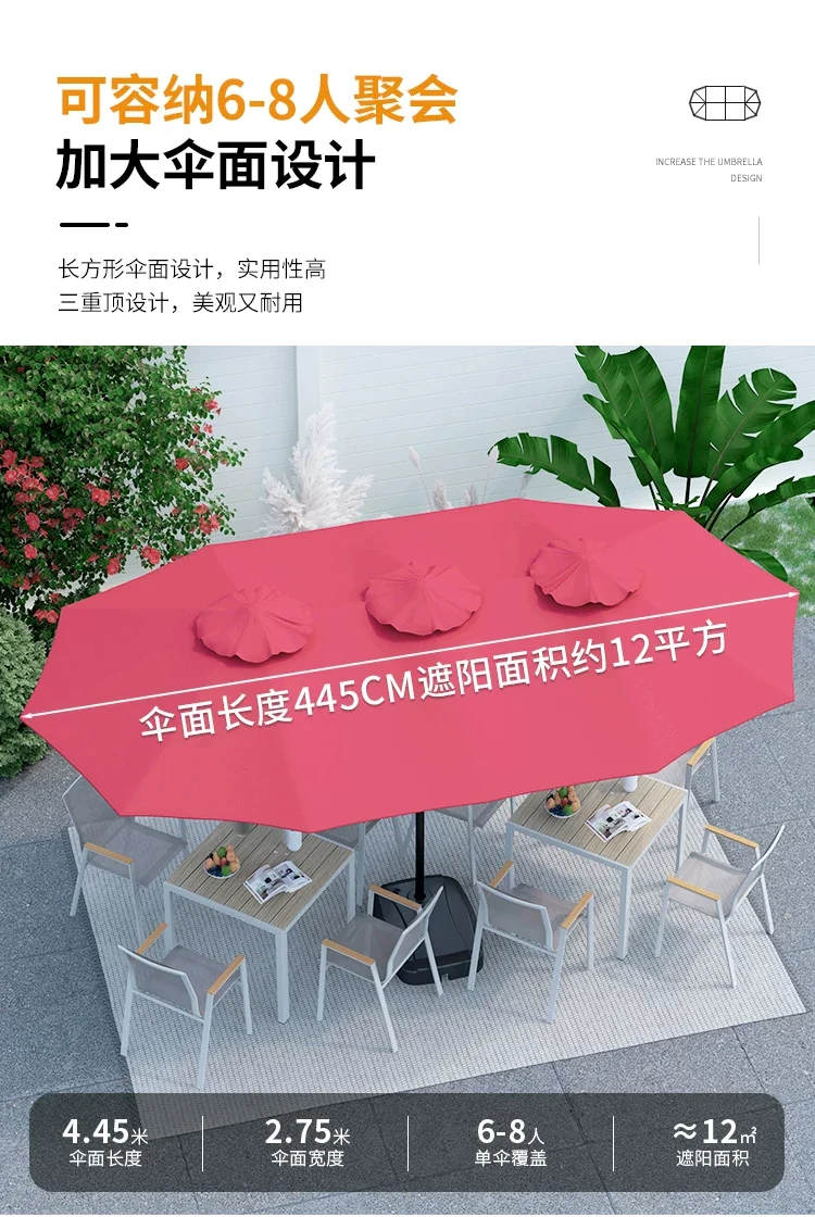 户外遮阳伞庭院伞大型太阳伞阳台中柱伞罗马伞花园院子防晒遮阳棚场景