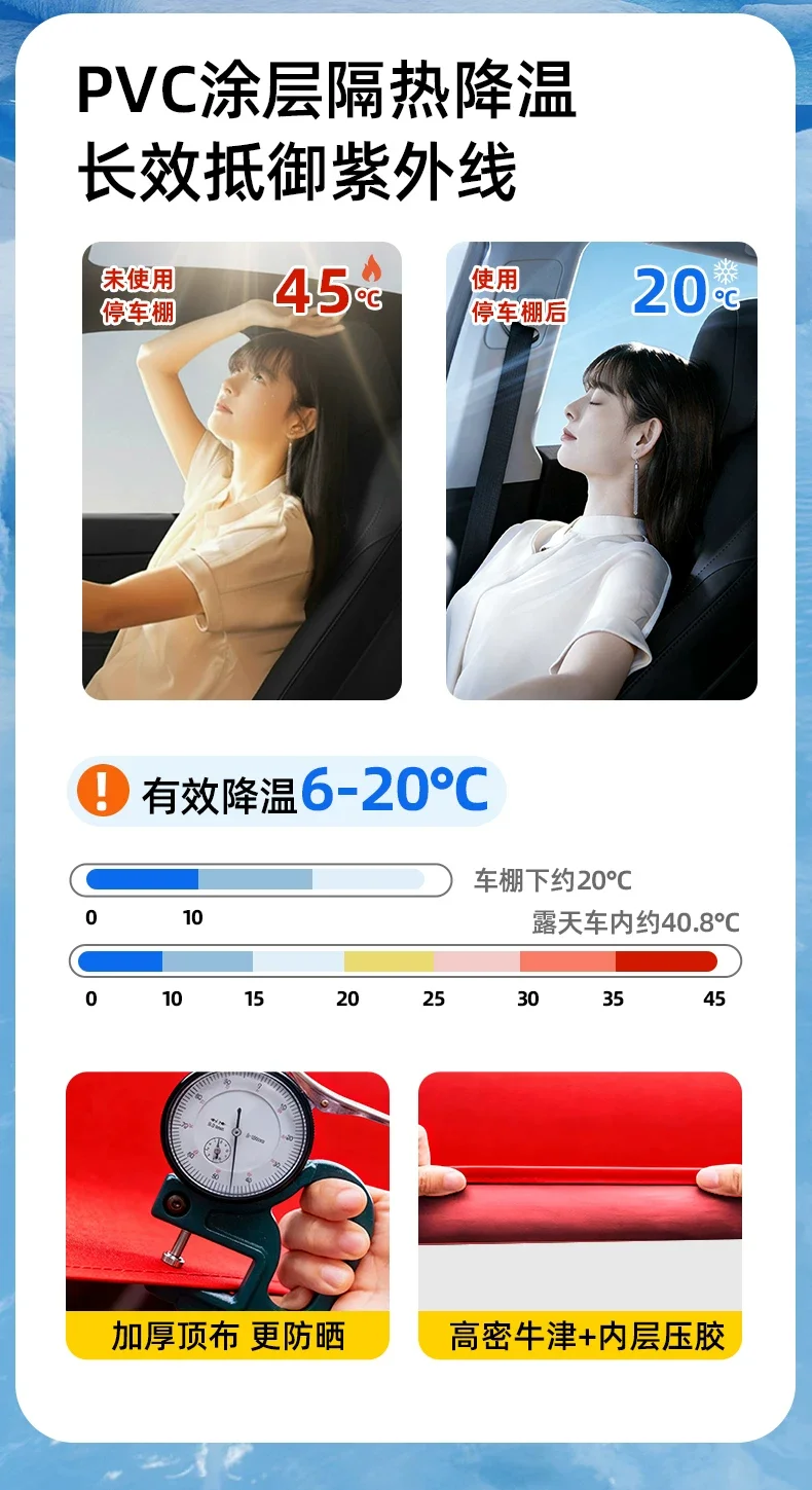 家用停车帐篷四脚伞雨棚户外遮阳防晒简易折叠移动篷太阳四角大伞场景