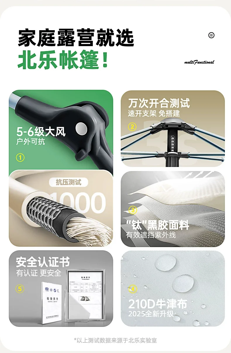 帐篷户外便携式折叠自动速开合野营过夜防晒防雨加厚露营装备全套规格