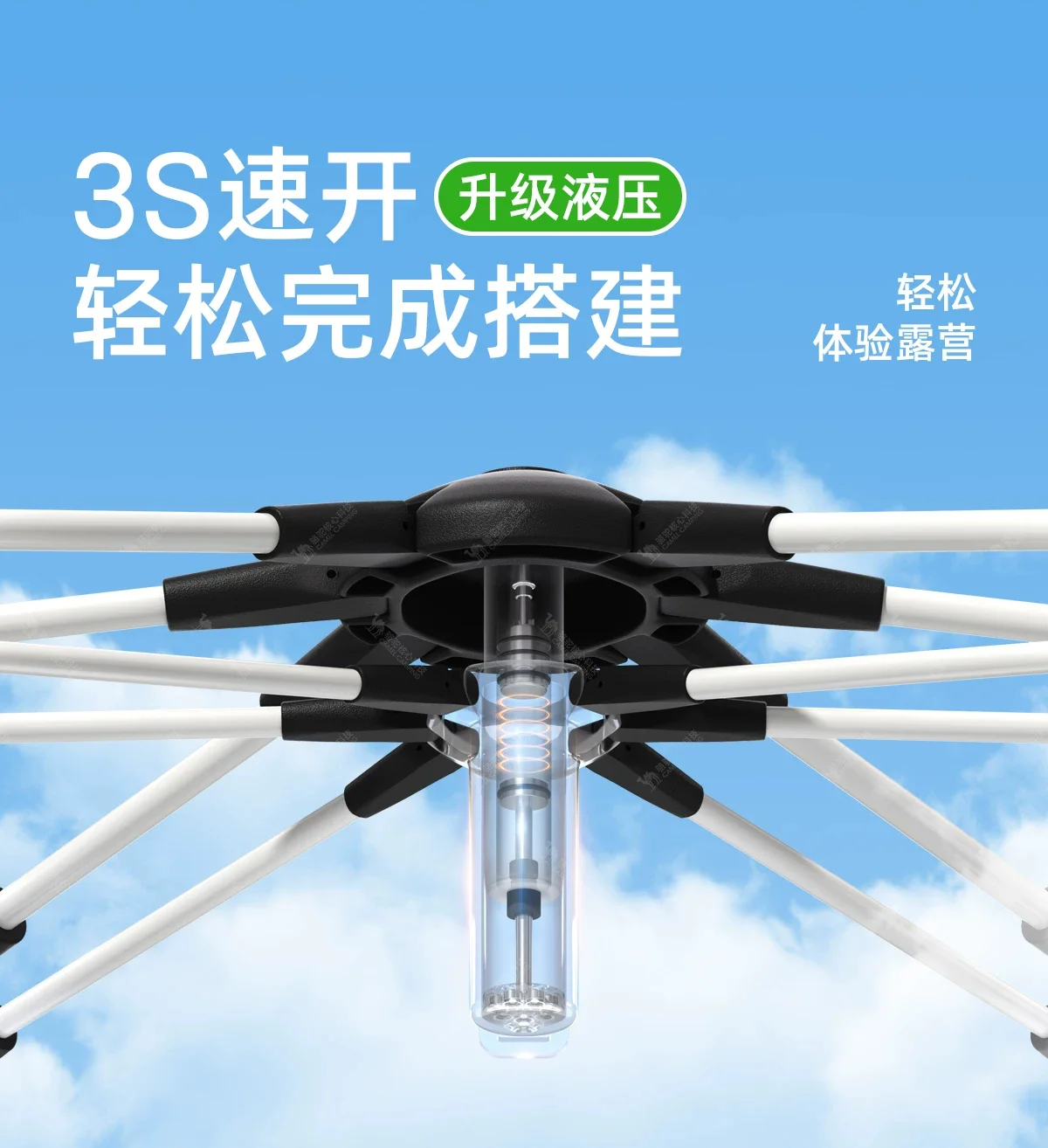 经典帐篷户外野营过夜便携式折叠全自动加厚黑胶露营装备全套细节