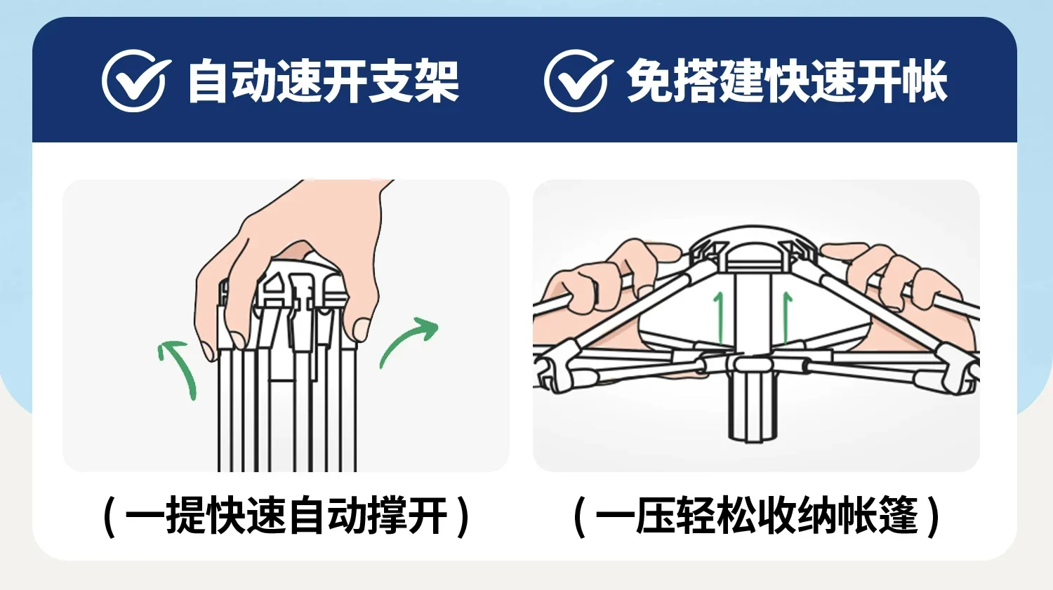 露营帐篷户外折叠便携野营过夜速开免搭新型防雨野外装备全套细节