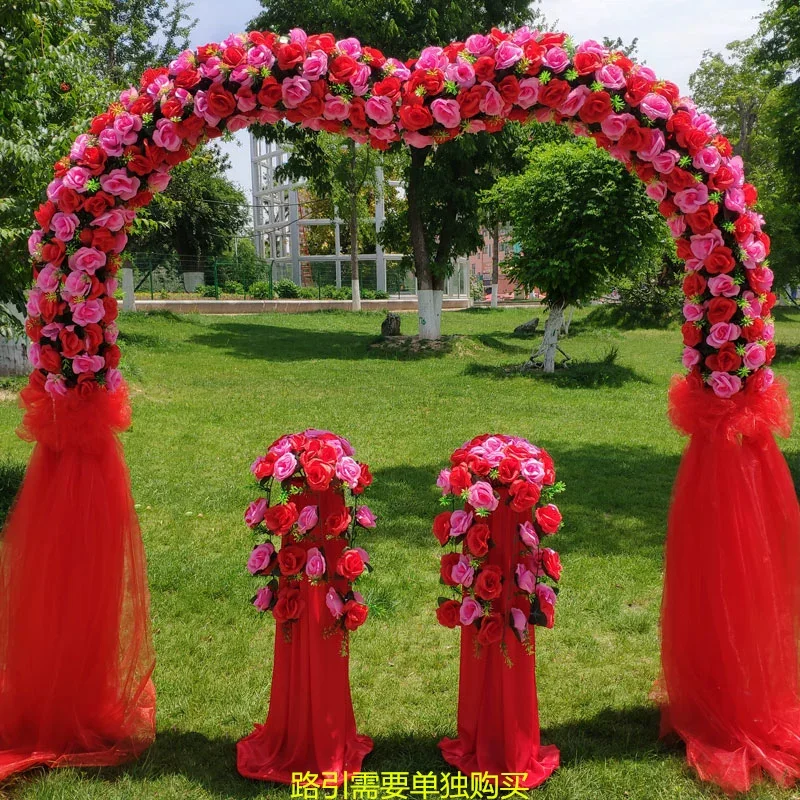 婚庆花门绢花拱门开业彩门结婚门口拱门装饰花架婚礼布置铁艺道具