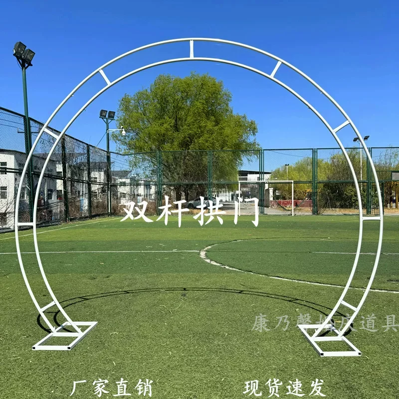 新款婚庆铁艺双杆拱门道具架子金色拱形花门婚礼户外舞台背景装饰规格